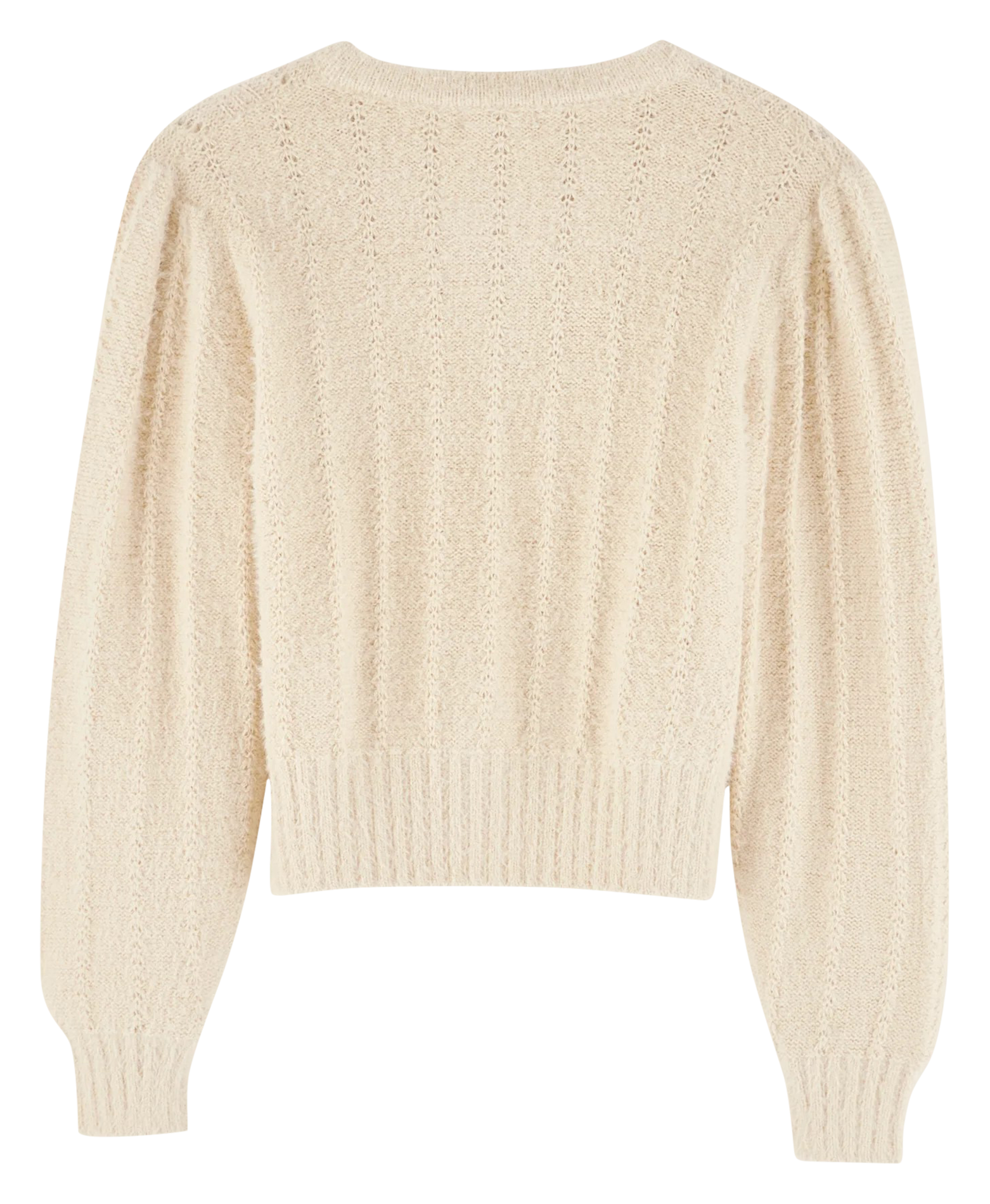GOLTER - Cardigan droit ajouré | Beige
