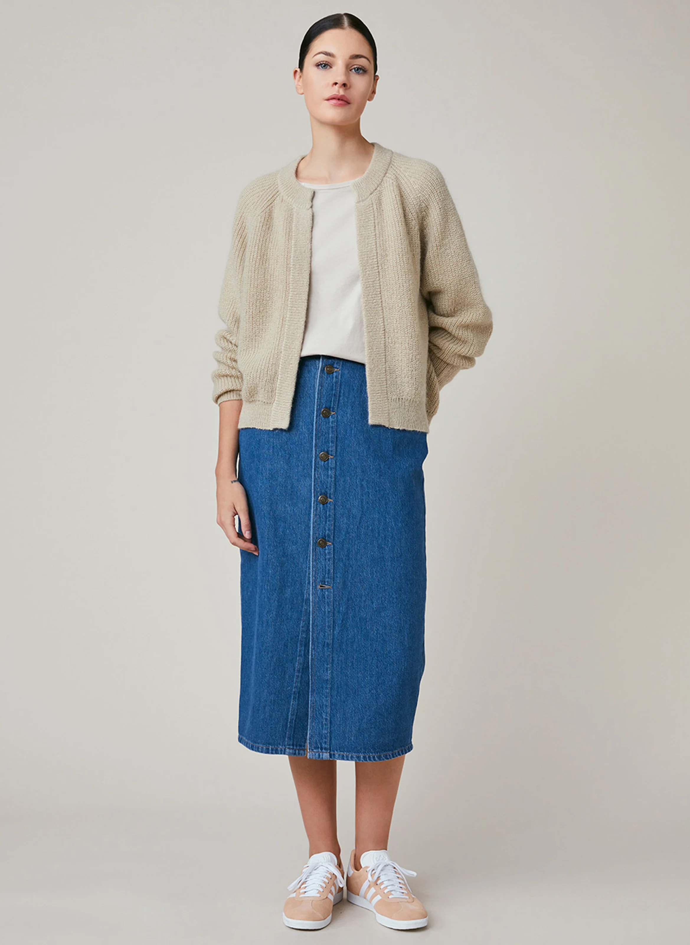 ELISA - Gilet oversize en laine mélangée | Blanc