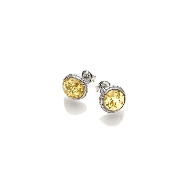 Boucle d'oreille argent 925 Ambre veritable de la mer Baltique