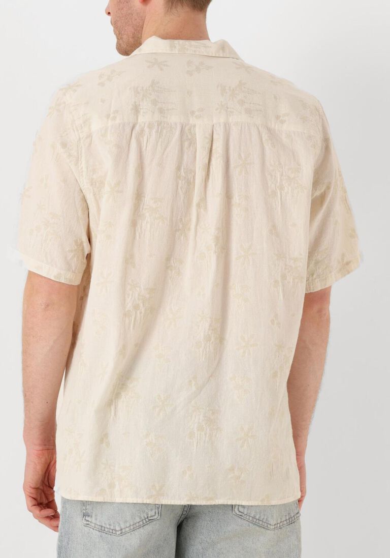 beige forét casual overhemd peer flower jacquard ss shirt