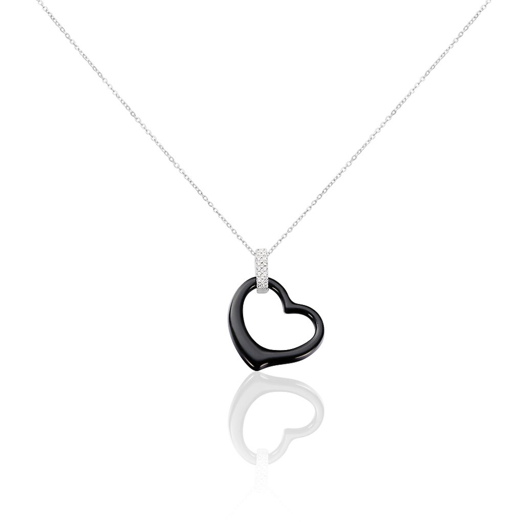 Collier Pam Argent Blanc Céramique Et Oxyde De Zirconium