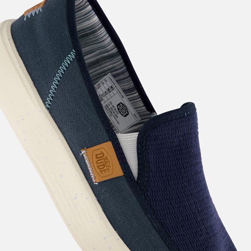 HEYDUDE Sunapee Instappers blauw Katoen
