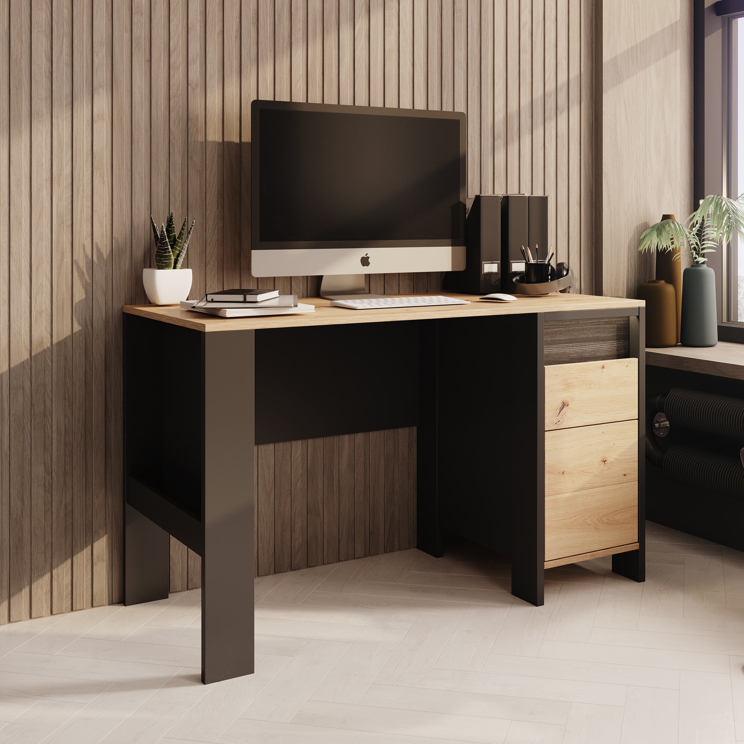 Meubella - Bureau Stratosphere - Eiken - 122 cm