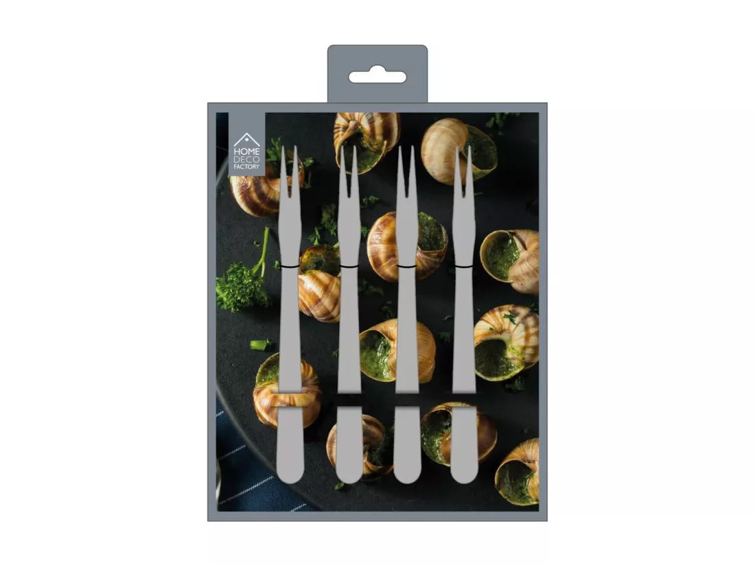 Lot de 4 Fourchettes à Escargot 