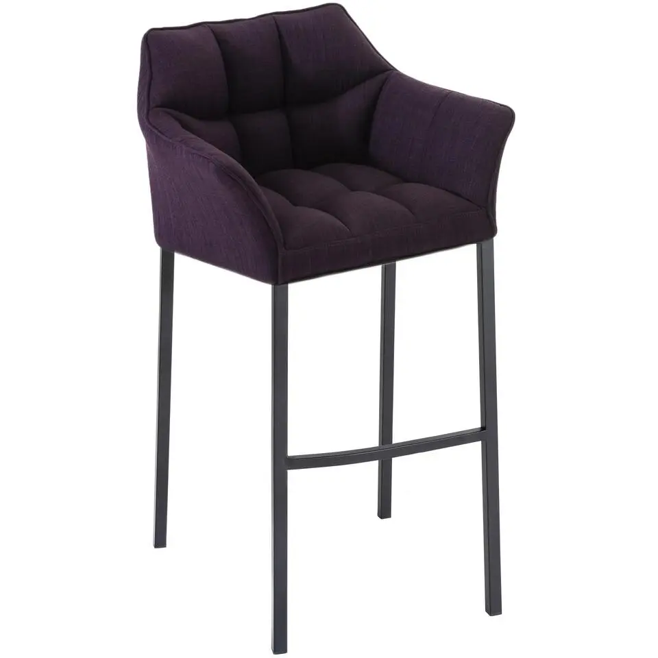 CLP Barkruk Damaso zwart Frame - Stof - purper