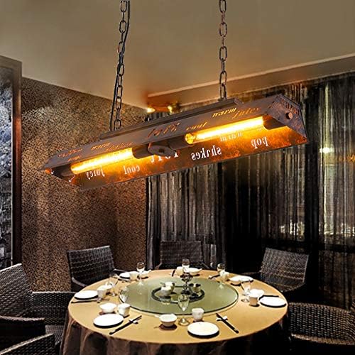 Schmiedeeisen Pendellampe Retro Eisenkunst Industriellen Stil Metall Hängeleuchte Vintage Kreative Brief Pendelleuchte E27 Höhenverstellbare Hängelampe Esszimmer Wohnzimmer Bar Café Küche Kronleuchter