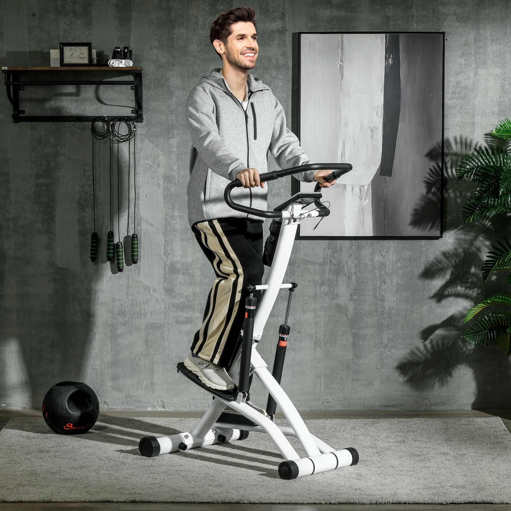 SPORTNOW Stepper Mit LCD-Anzeige schwarz, weiß 80L x 61B x 134H cm