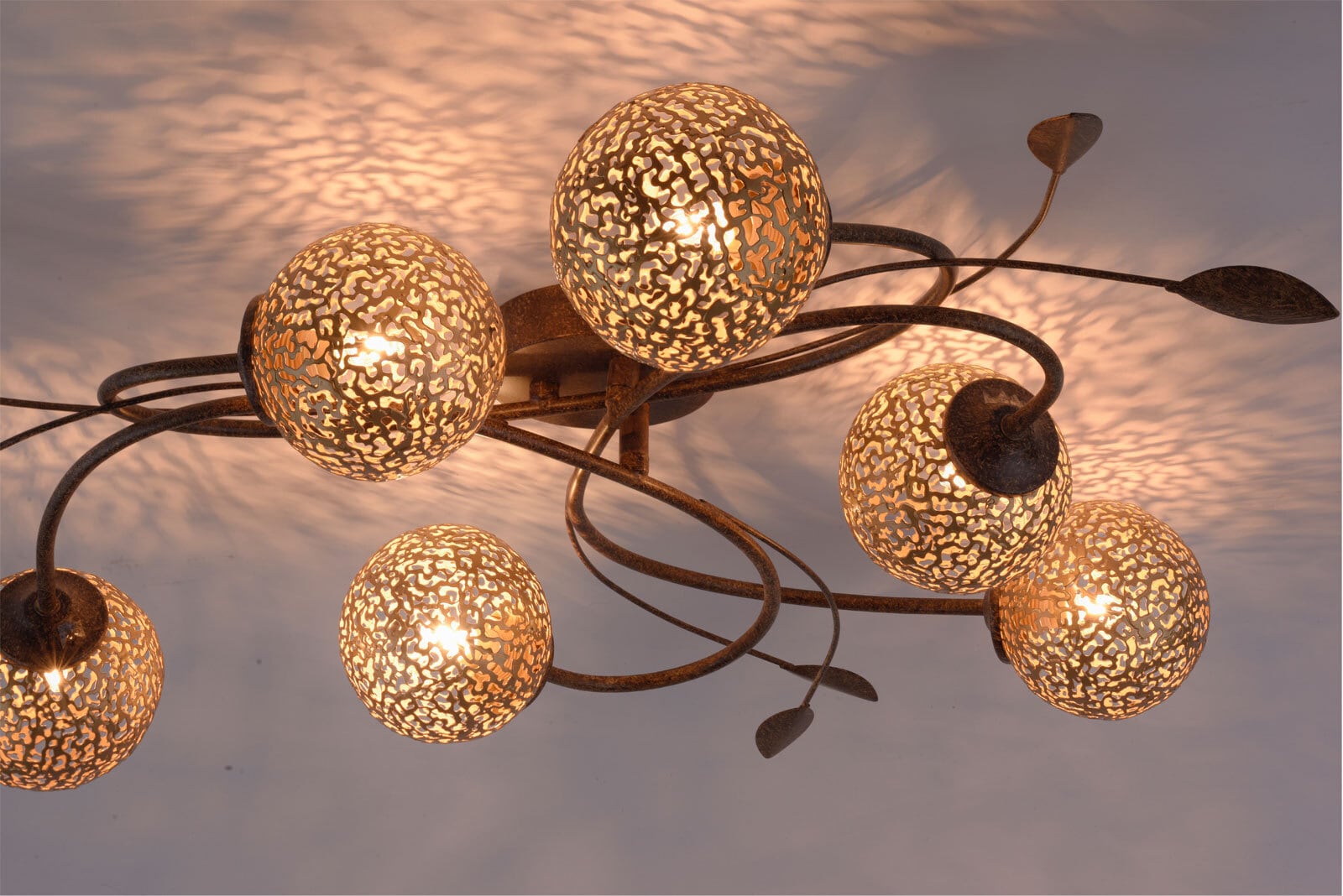 Paul Neuhaus Retrofit Deckenlampe GRETA 6-flg rostfarbig
