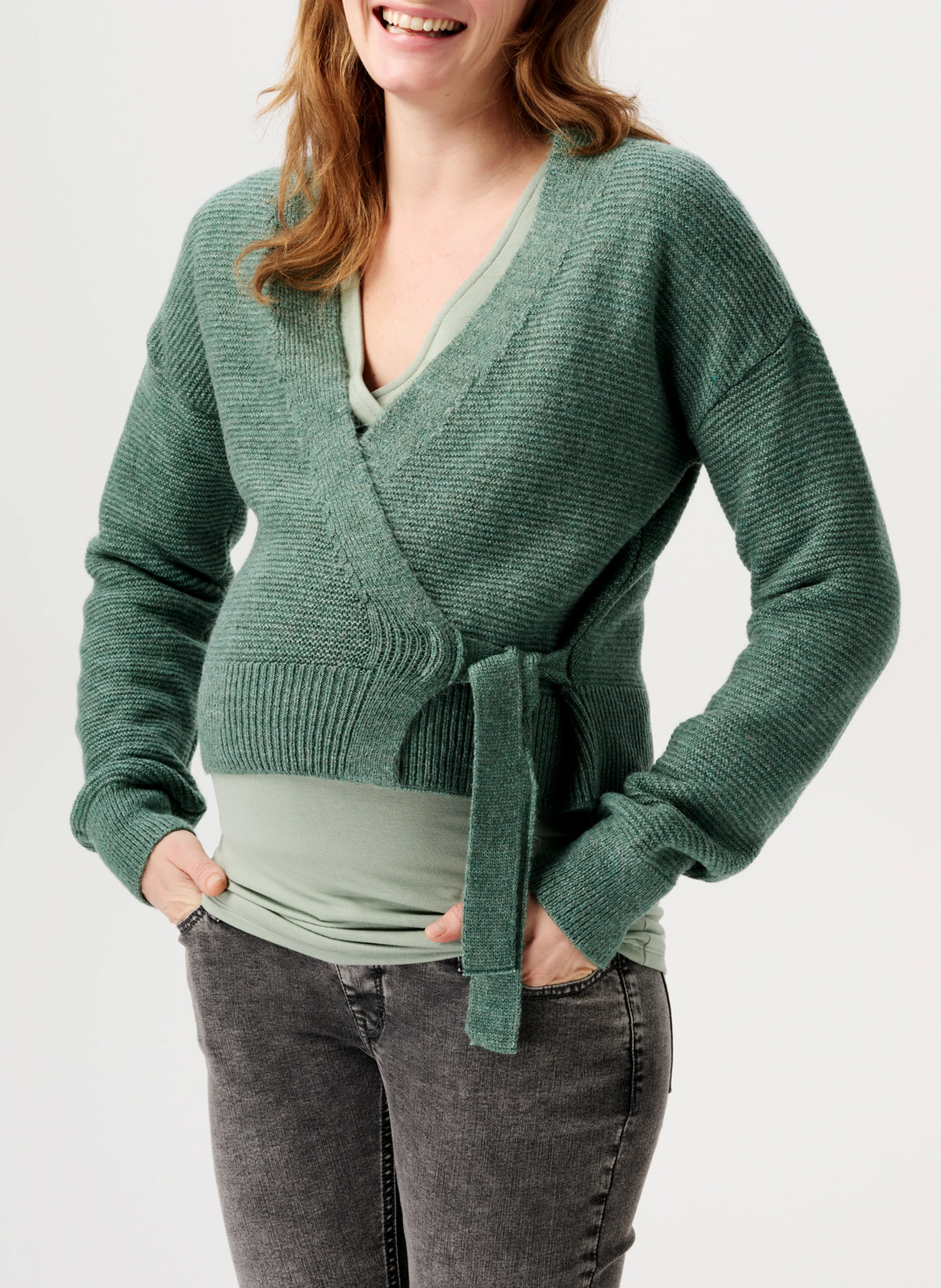 FORMOSA - Cardigan court de grossesse| Vert