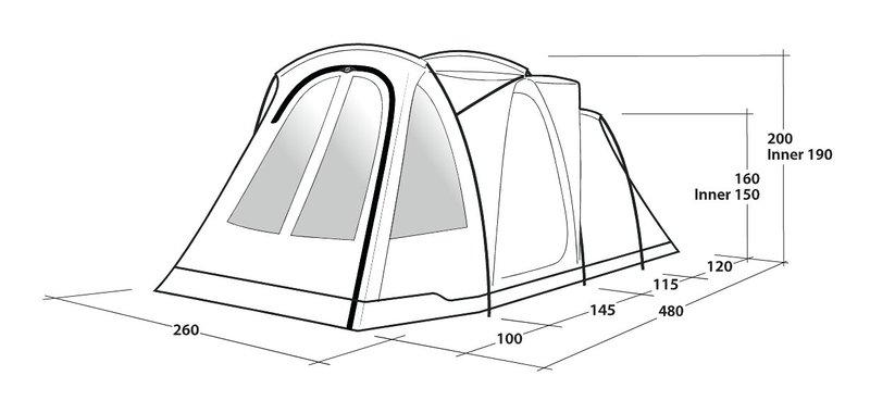 Outwell Springwood 4SG Tunnelzelt Blau für 4 Personen