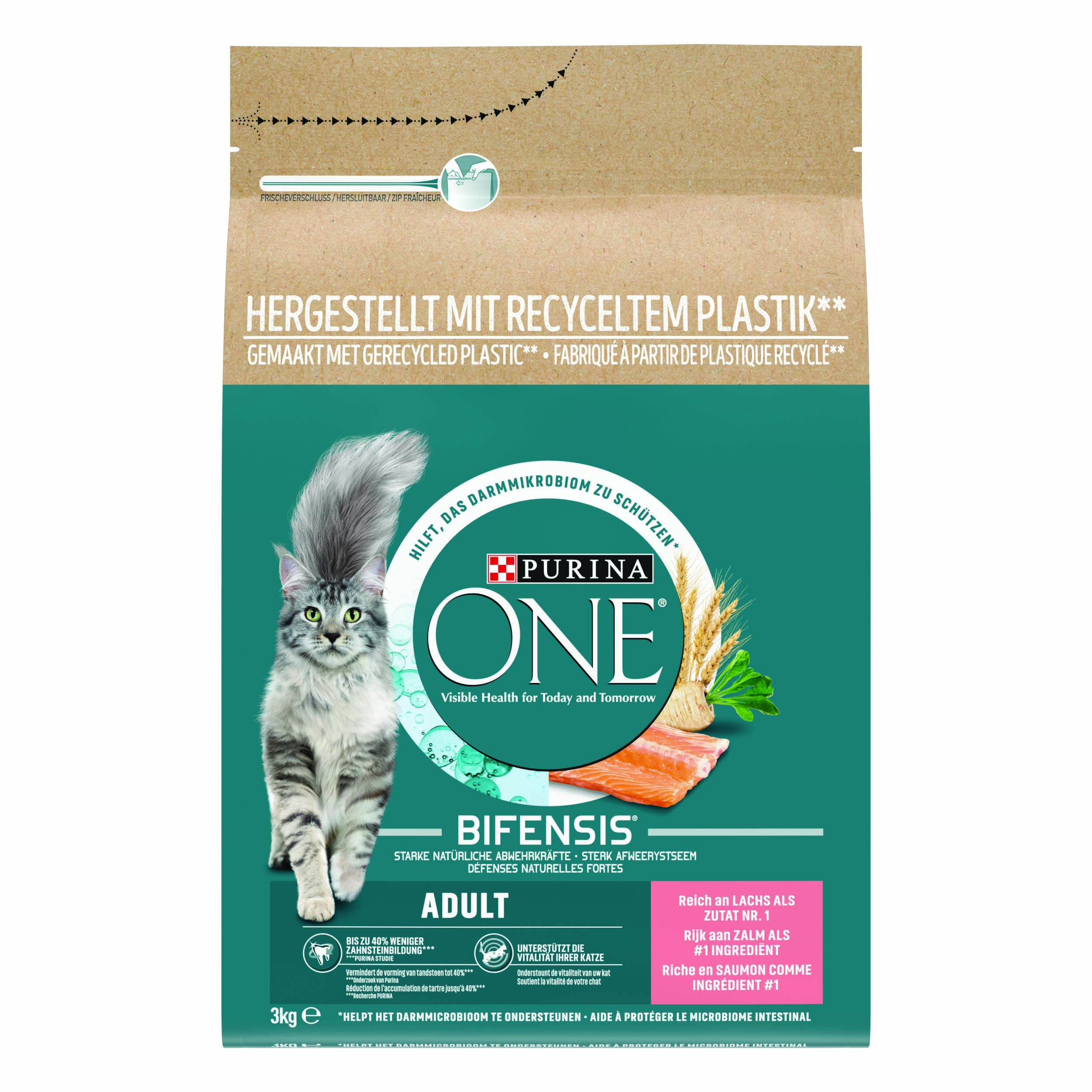 Purina One Adult - Kattenvoer - 3 Kilogram - zalm