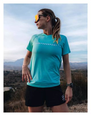 Maillot manches courtes Training Logo Femme Shell Bleu