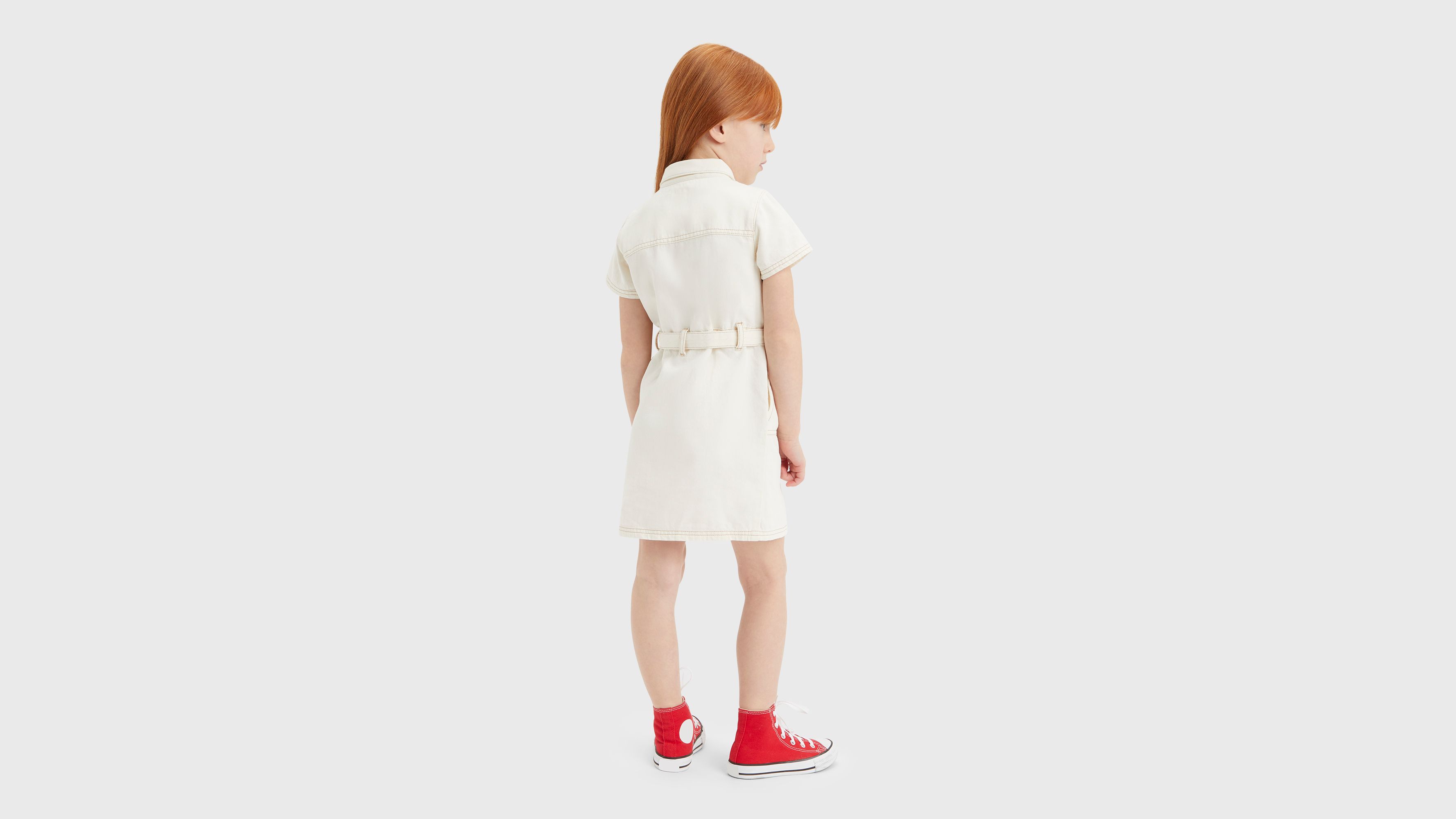 Enfant robe coton bio utilitaire - Natural - Blanc