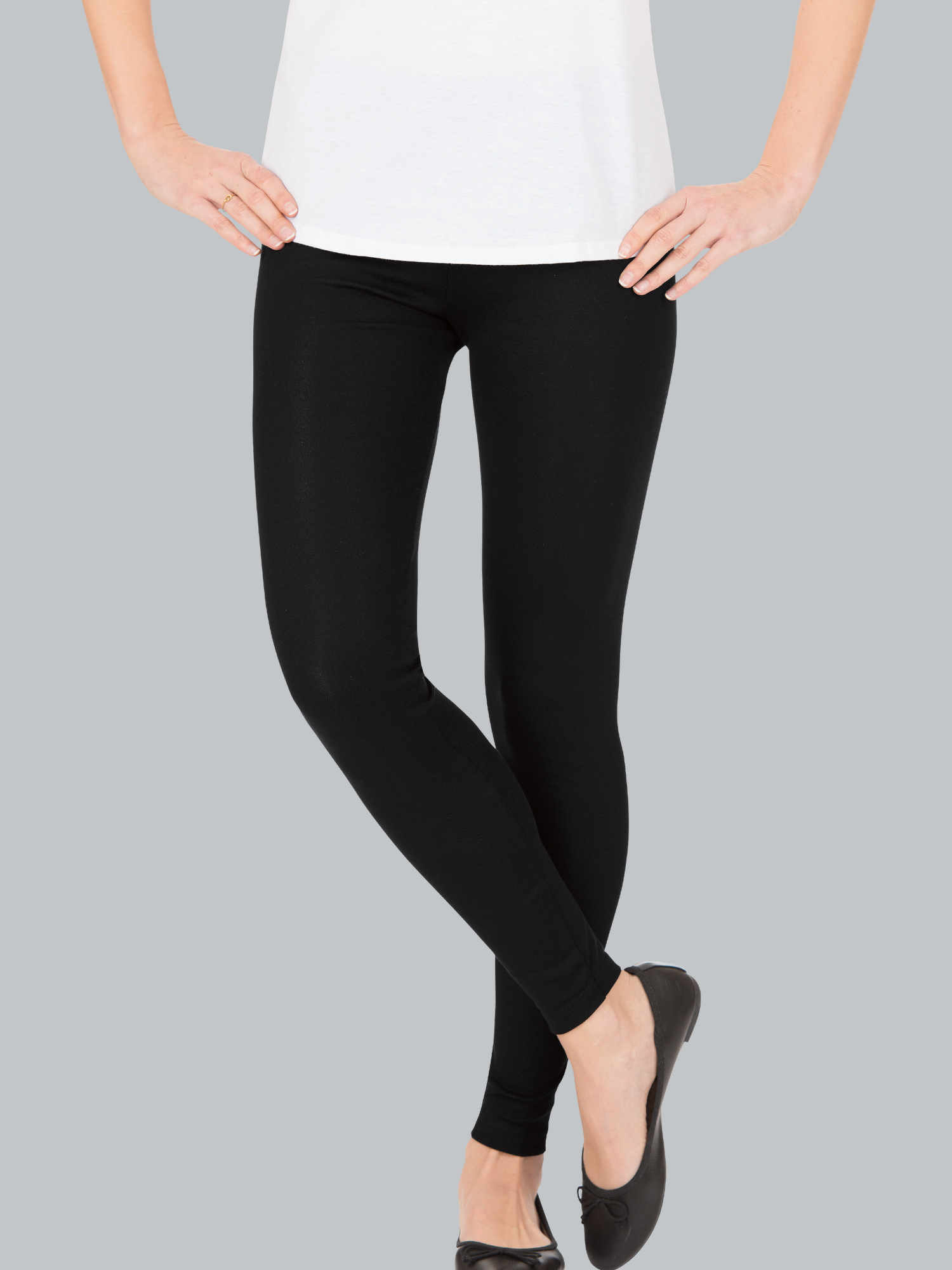 Leggings aus Baumwolle/Elastan Schwarz