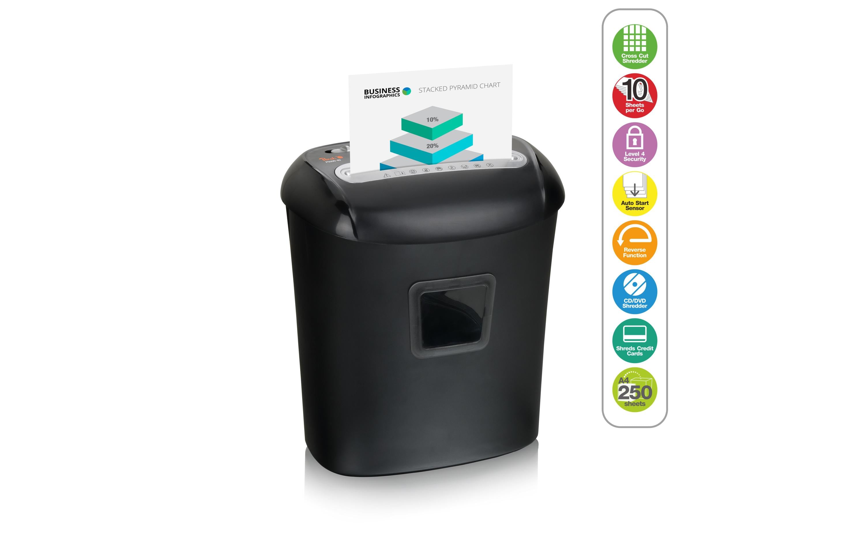 Aktenvernichter PS500-40 P-4, 10 Seiten<br>Vielseitiger Aktenvernichter