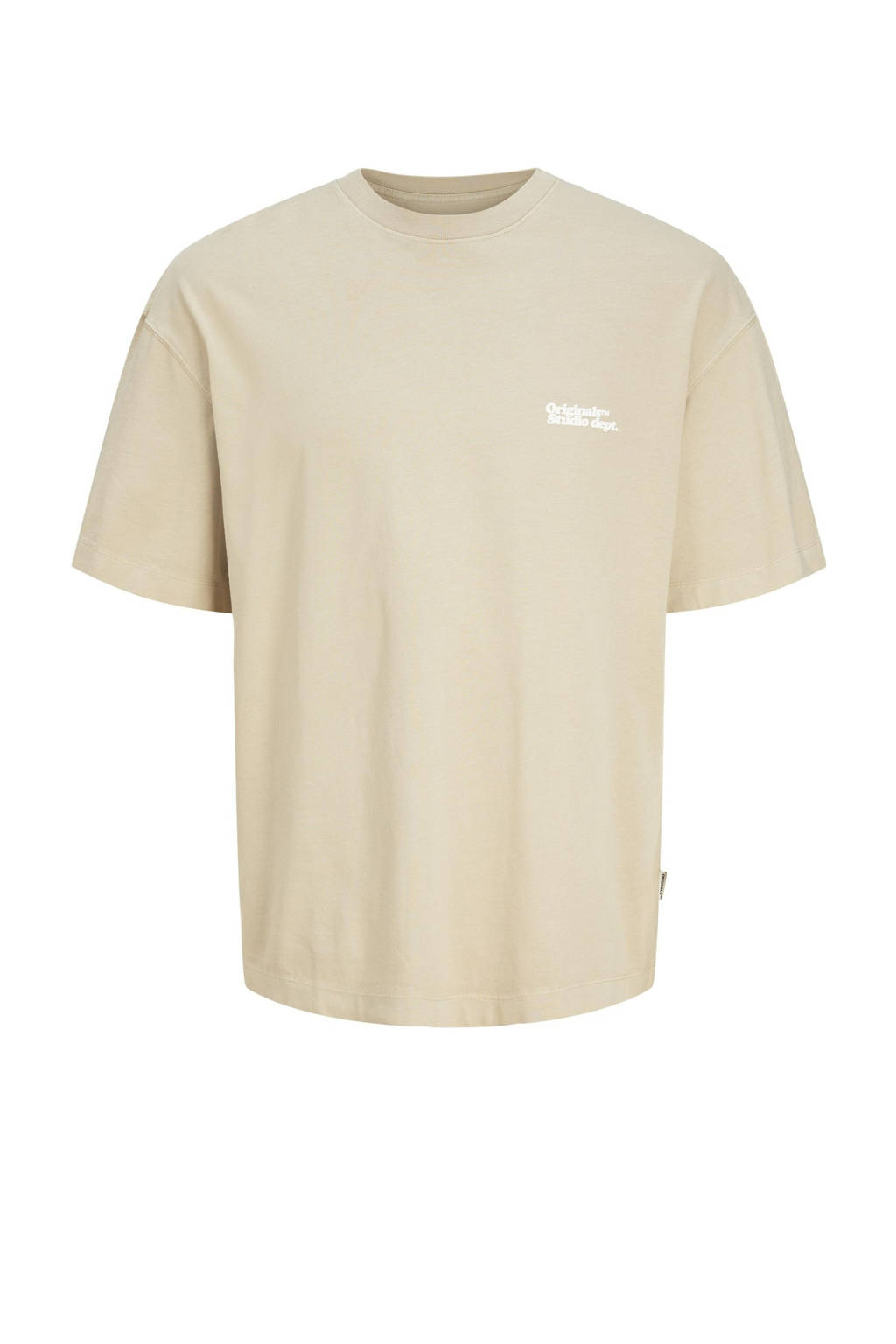 JACK & JONES T-shirt JORVERMONT met backprint beige