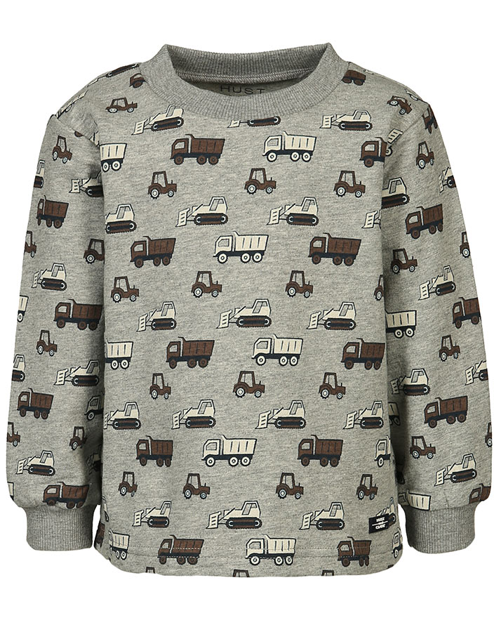 Sweatshirt SAMY gemustert in hellgrau melange