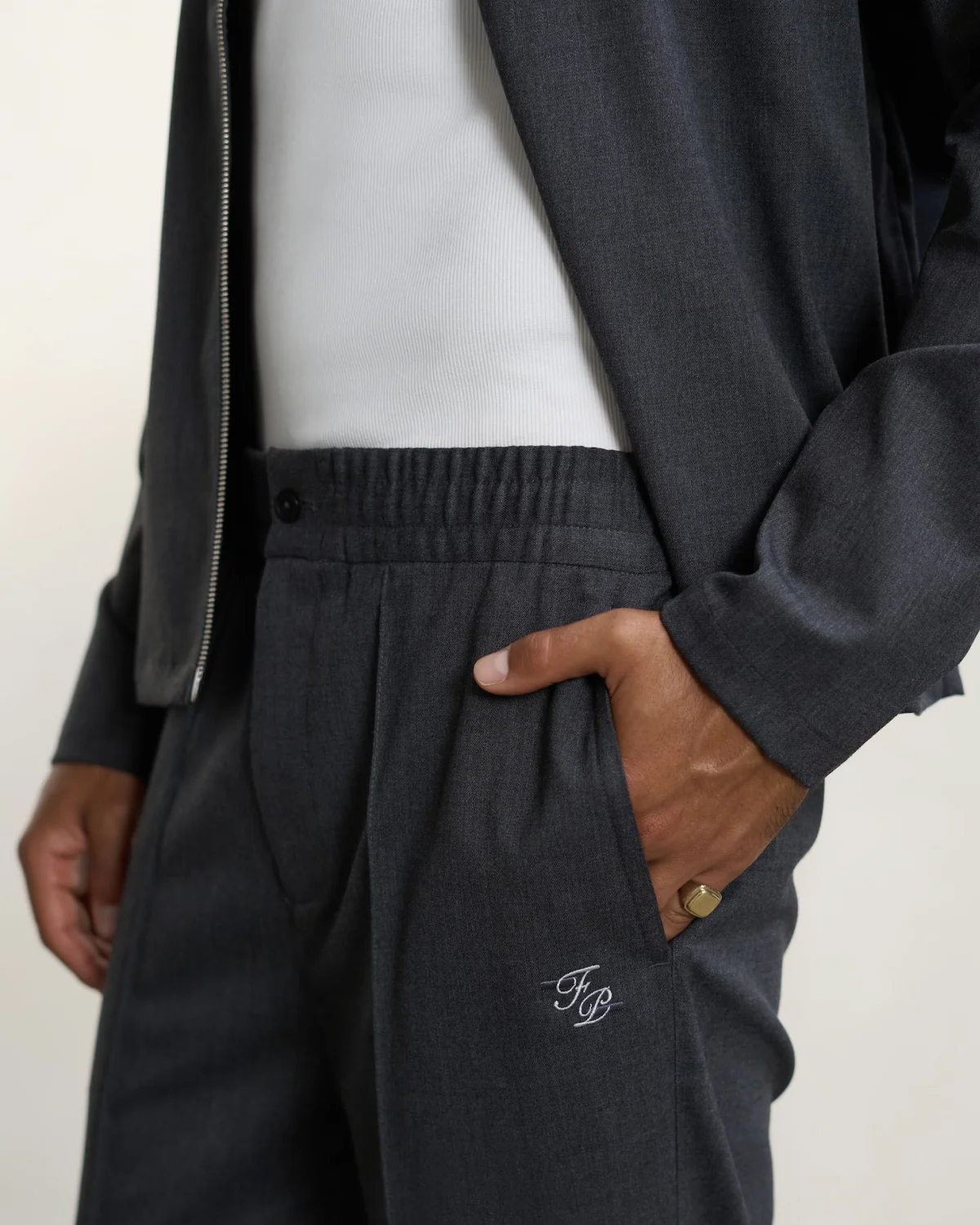 Coach Pants Twill Wool Grey
