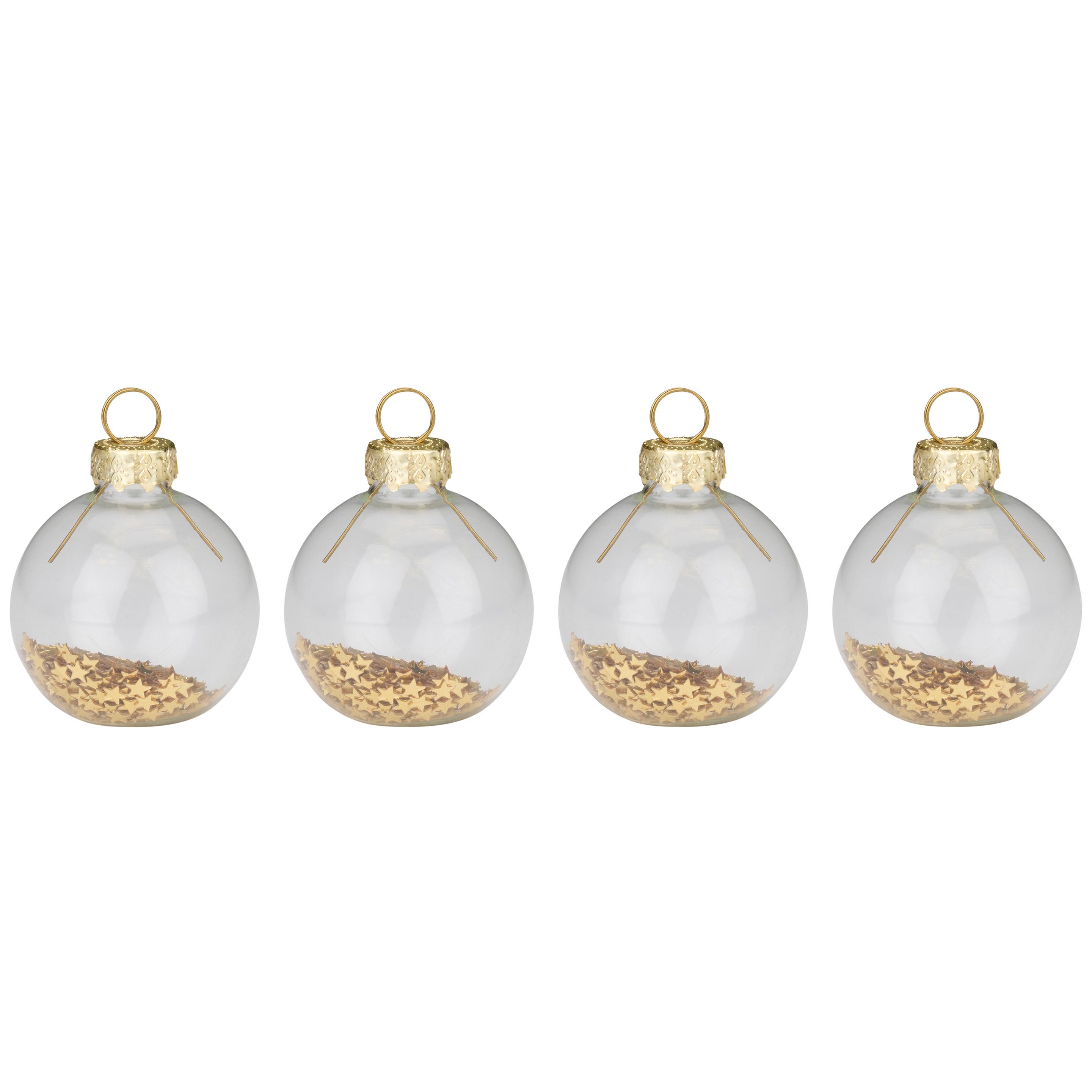 Weihnachtskugeln mit Sternen 4er Set