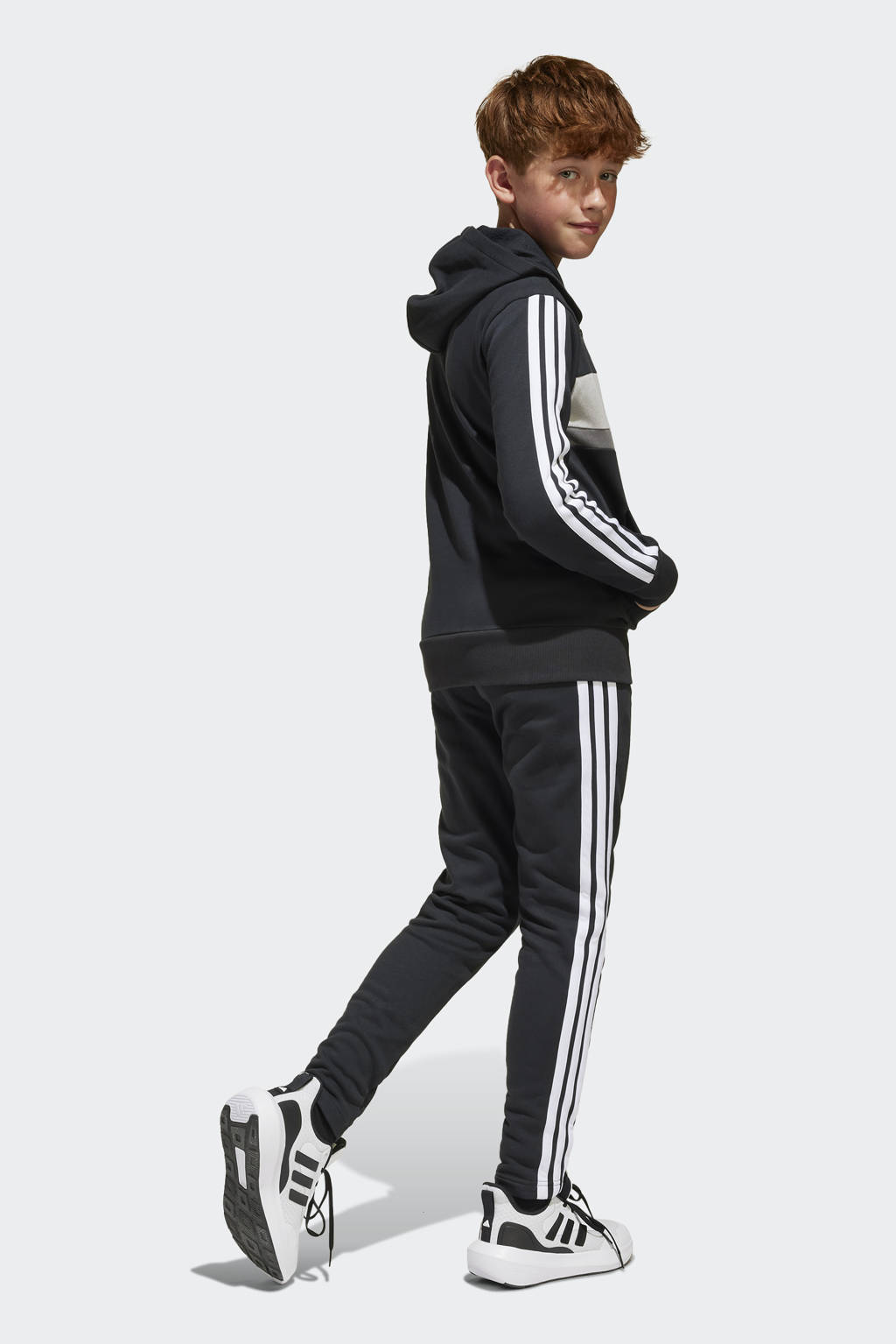 adidas joggingpak zwart/wit