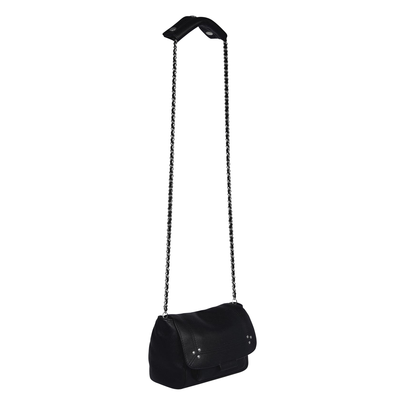 LULU S - Mini sac porté épaule en cuir | Noir