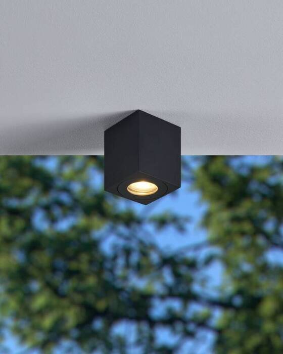 Eglo Torrecola loftlampe firkantet i sort - udendørs