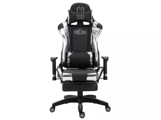 Chaise de bureau - Similicuir (métallique) & Plastique - Noir / Blanc - Turbo XL
