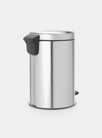 NewIcon Pedaalemmer, 12 liter, kunststof binnenemmer - Matt Steel Fing