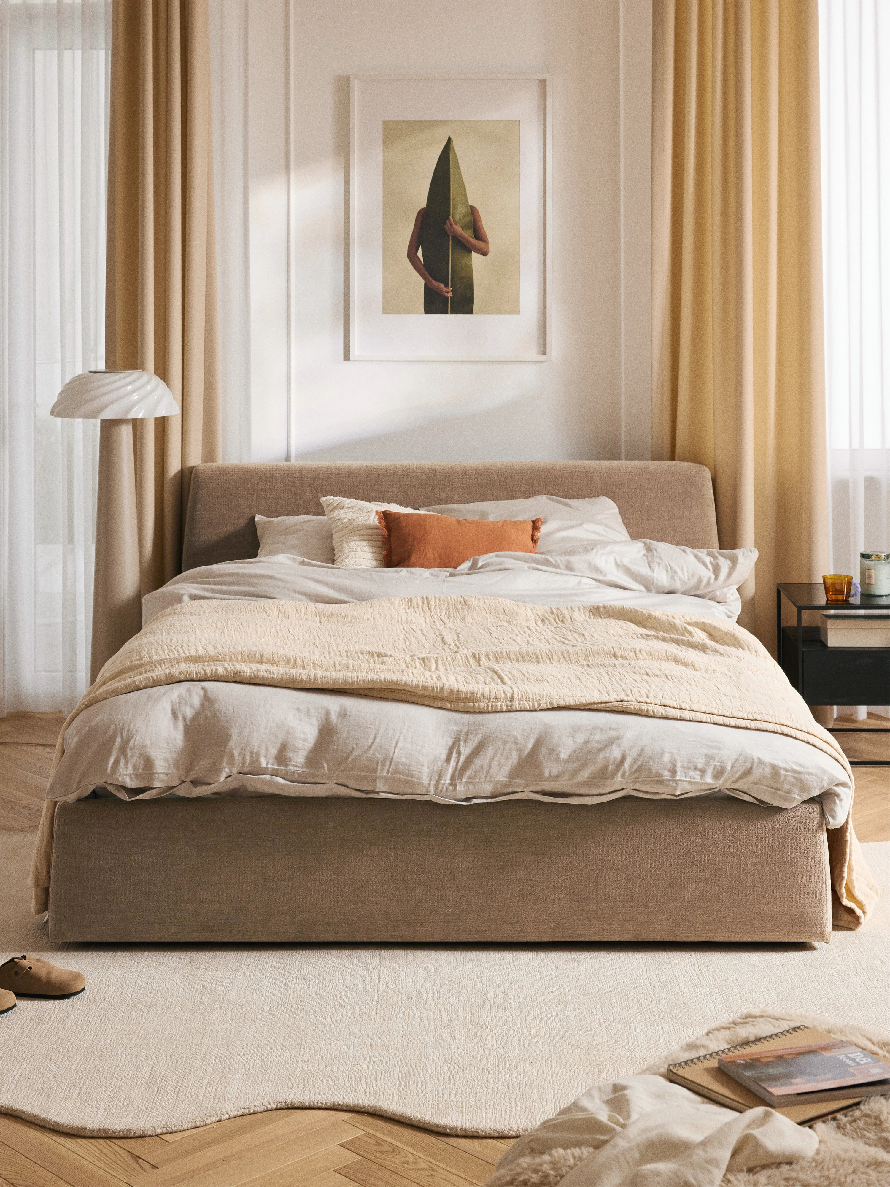 Gestoffeerd bed Cloud met opbergruimte
