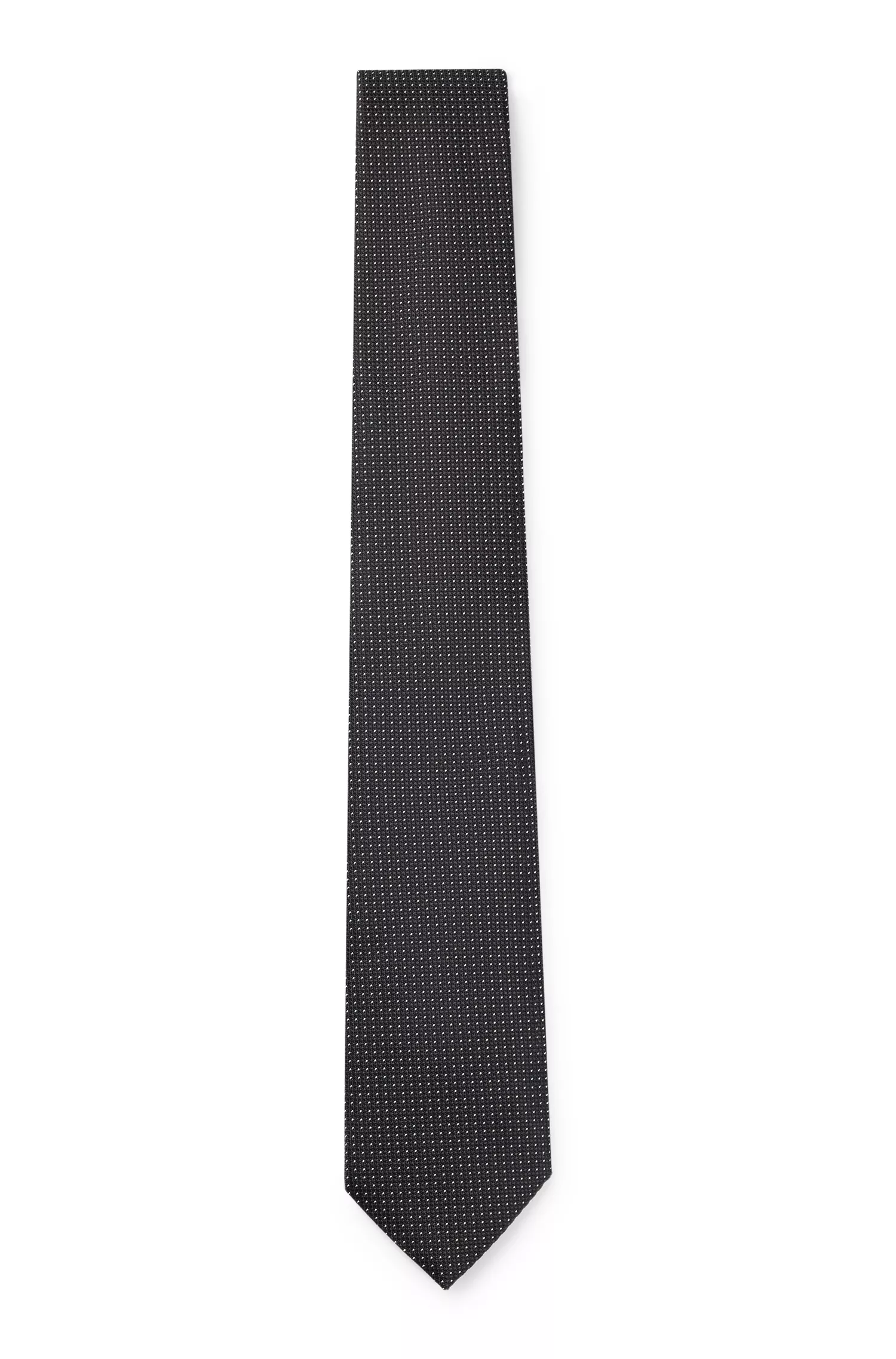 Terno preto BOSS em jacquard de seda com microestampa