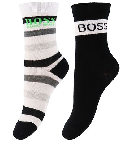 BOSS Socken - 2er-Pack - Casual - Schwarz/Weiß m. Streifen