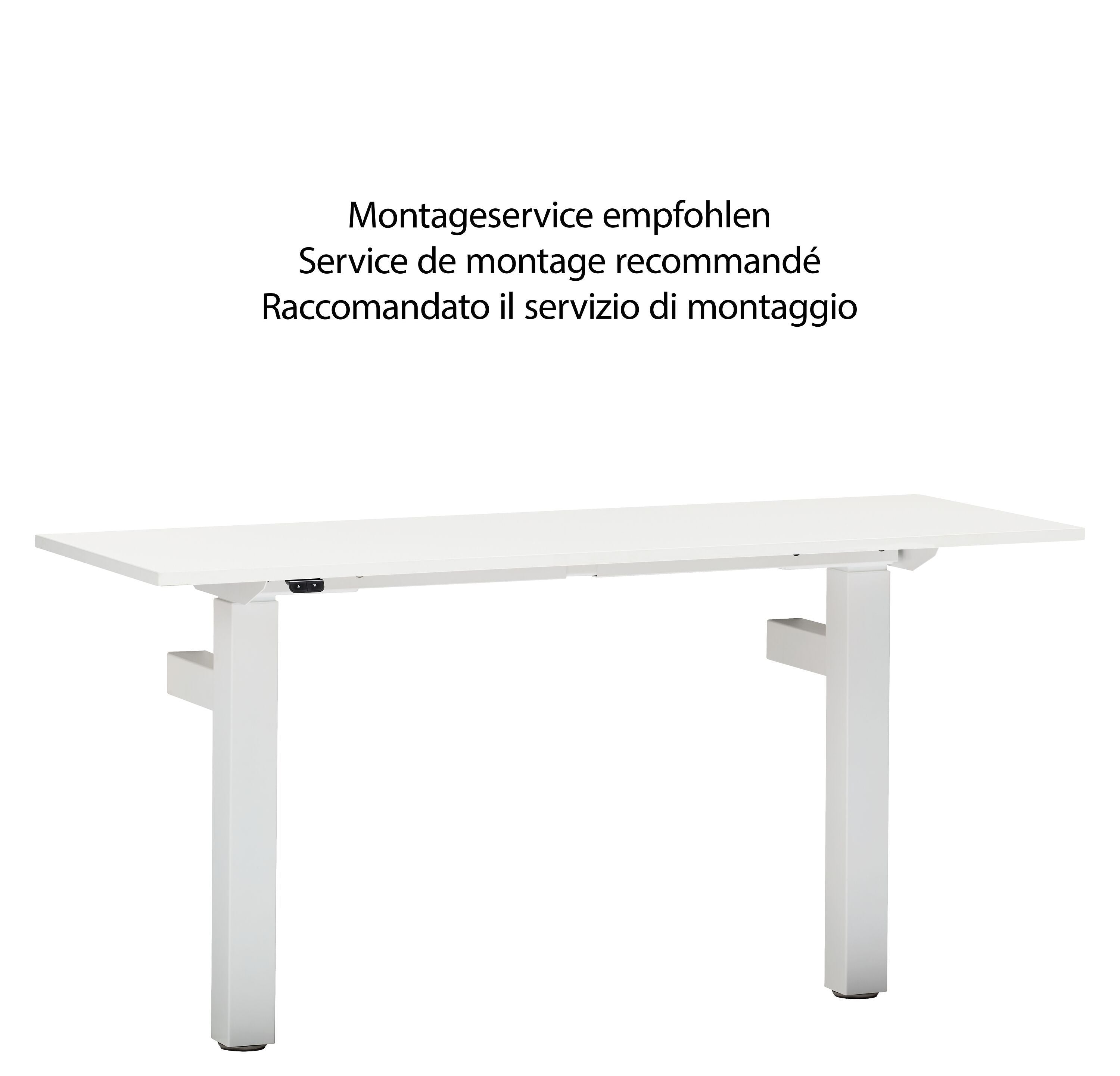 FLEXCUBE Wandtisch höhenverstellbar - Weiss / B: 140.0 cm x T: 50.0 cm x H: 67.5 cm