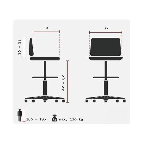 Sattelhocker TOP WORK 20 Kunstleder ohne Armlehnen hjh OFFICE