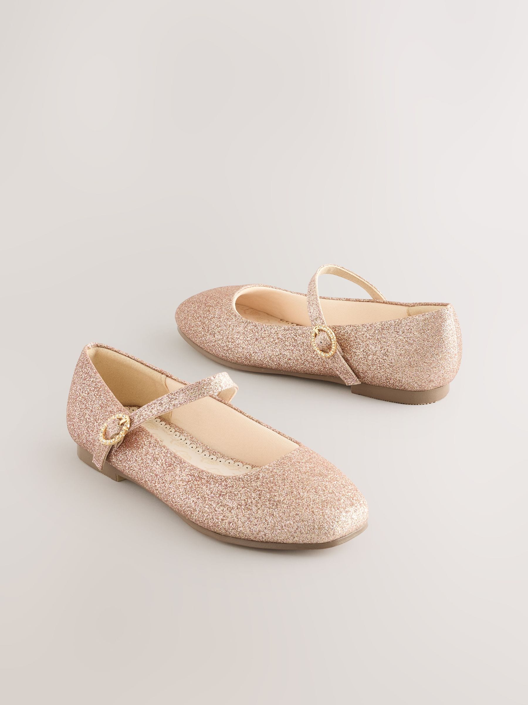 Rozegouden met glitters - Mary Jane gelegenheidsschoenen