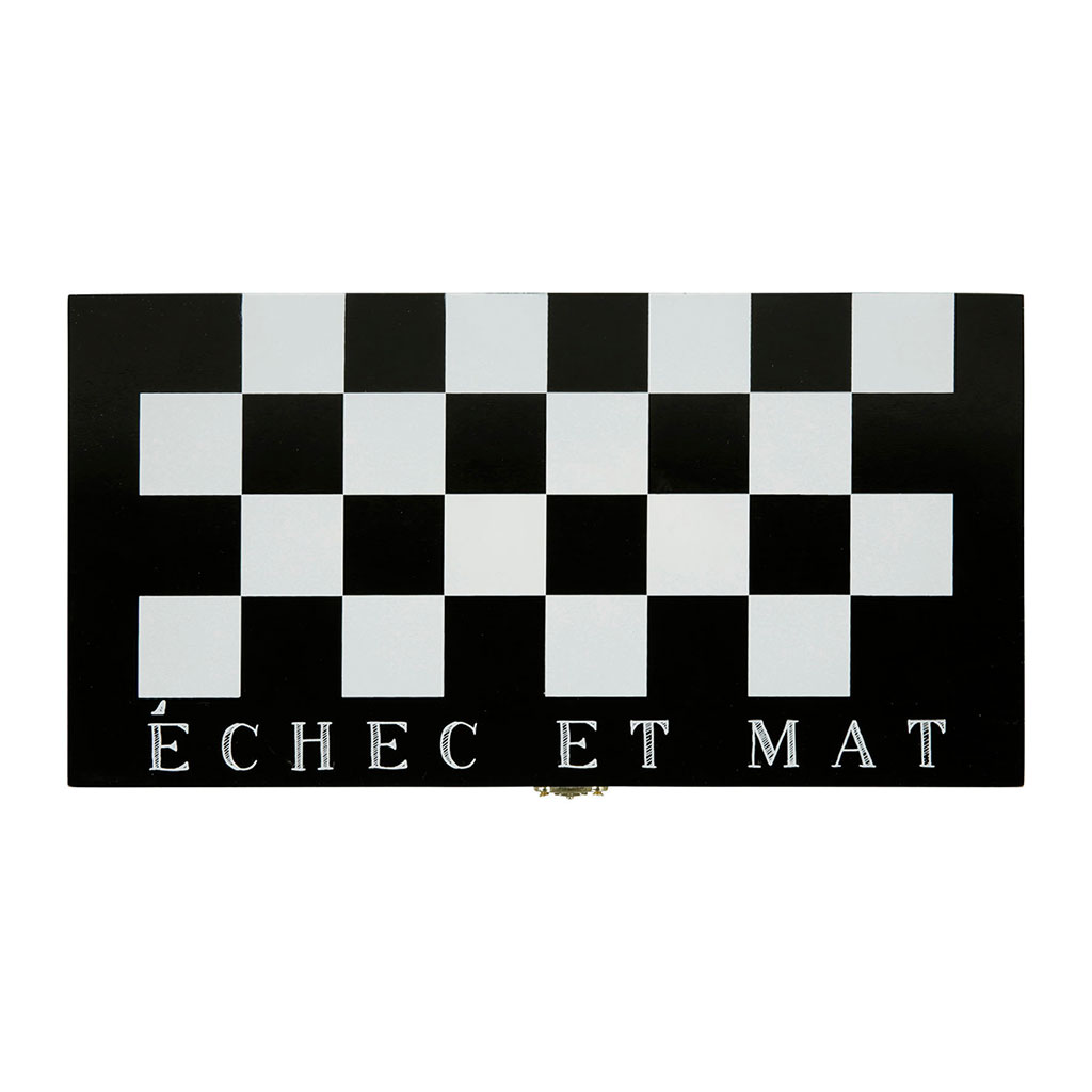 Jeu d'échec bois industriel échec et mat 34x17.5cm