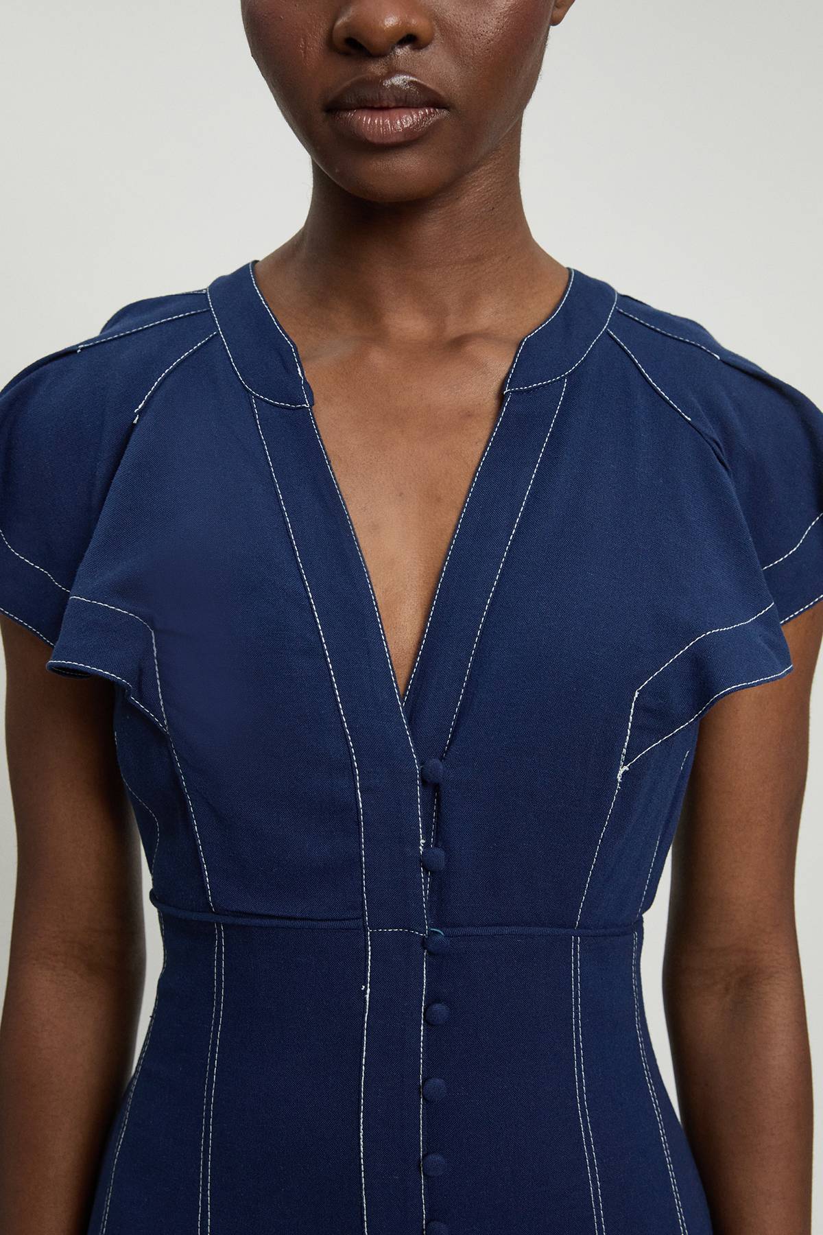 KarenMillen Robe Midi À Détails De Coutures Contrastantes Surpiquées