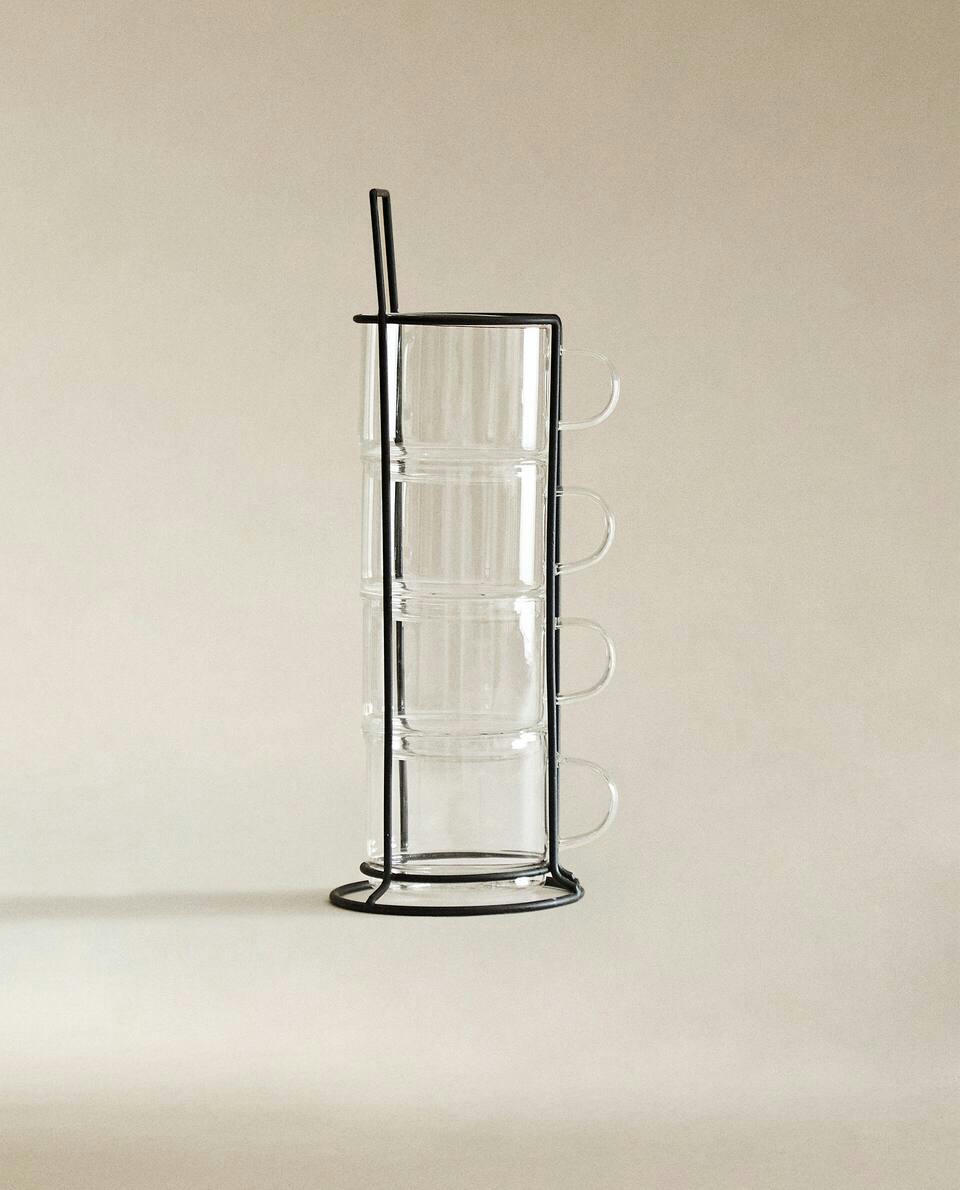 Torre de copos de vidro borossilicato (conjunto de 4)