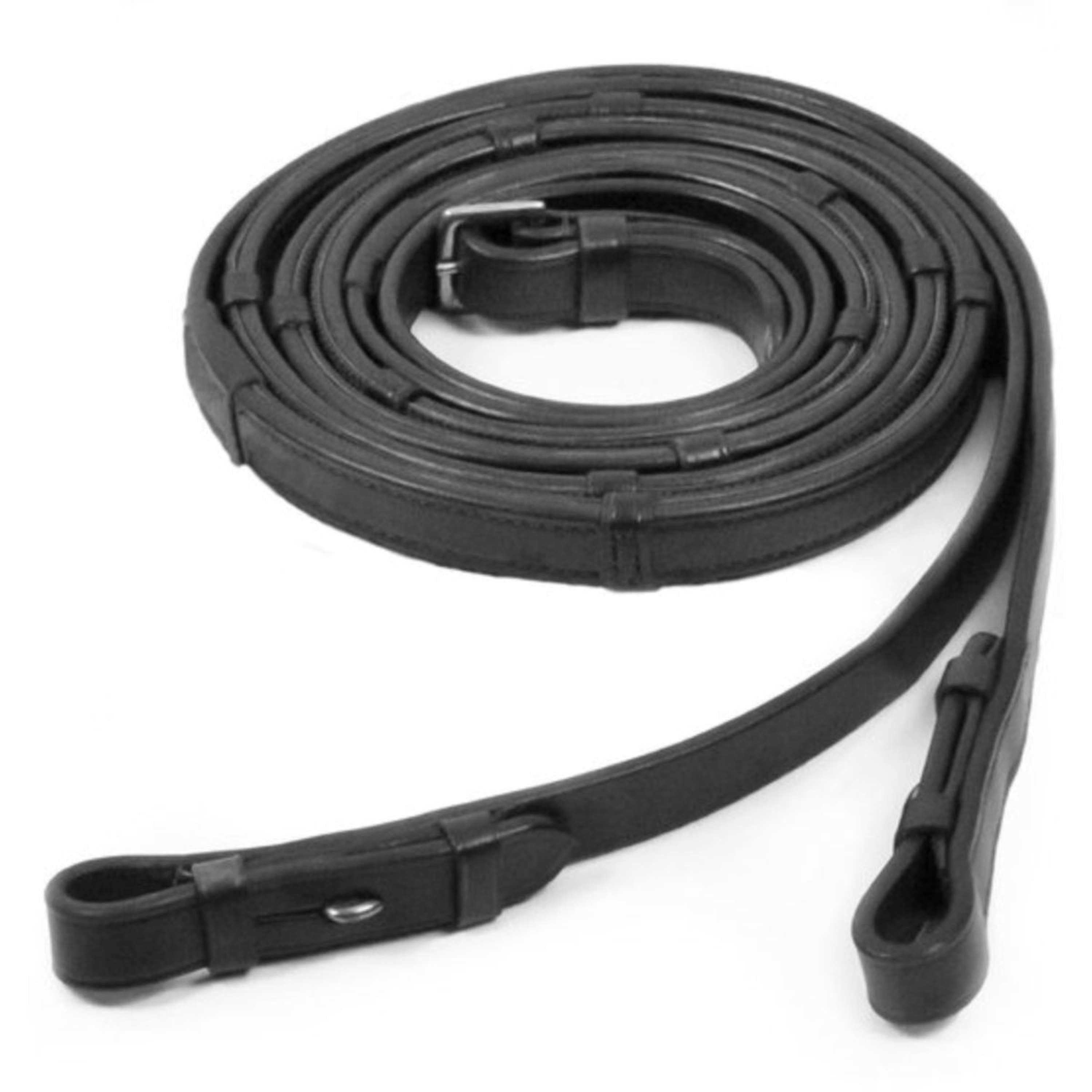 Schockemöhle Teugels Rubber met Stops Zwart/Zilver