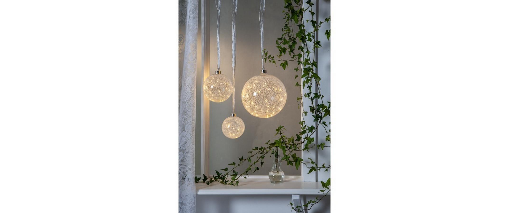 Weihnachtskugel Glow Snow, 30 LED, 15 cm, indoorWeihnachtskugel mit Beleuchtung