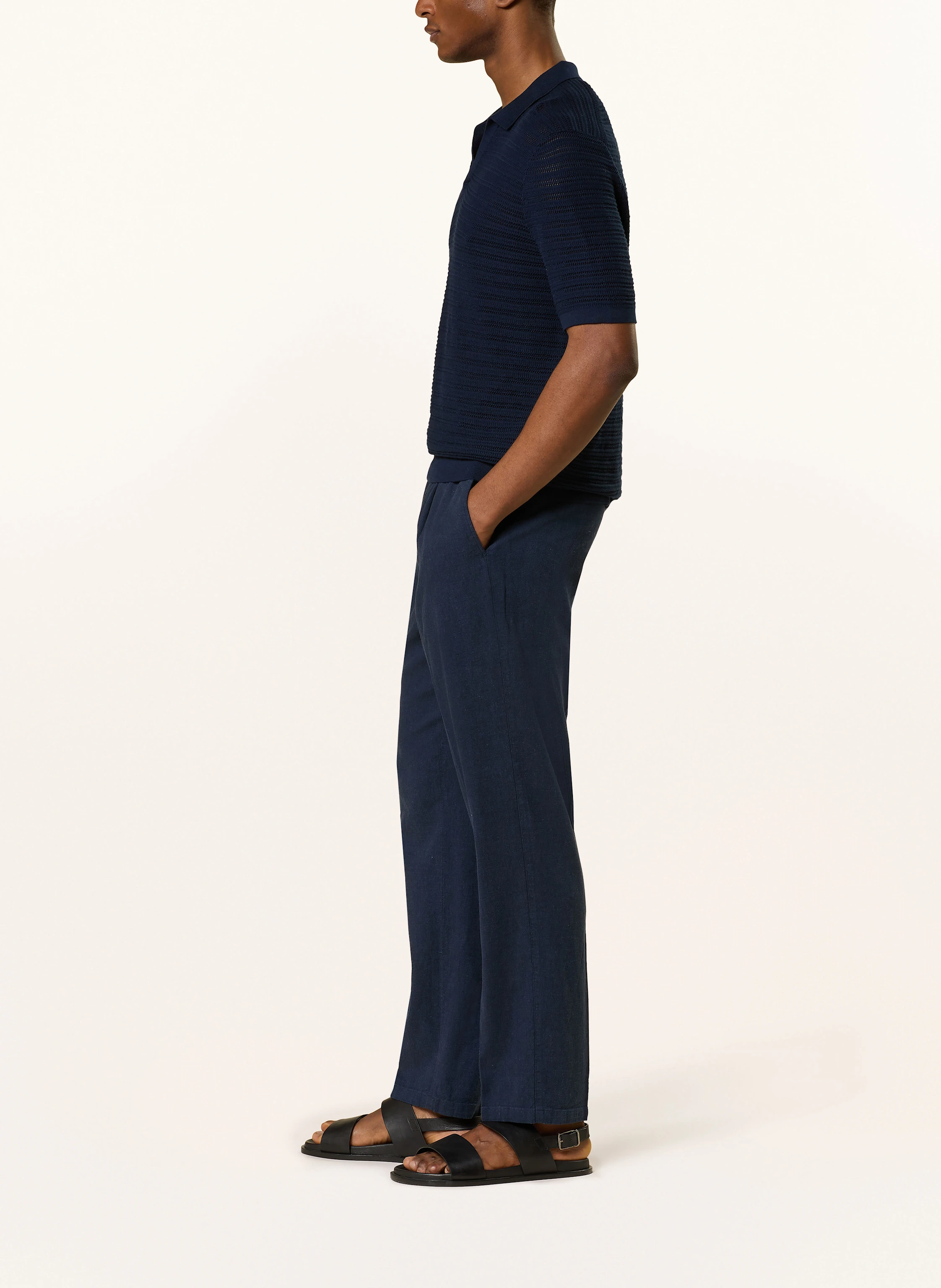 PROFUOMO Hose im Jogging-Stil Loose Fit mit Leinen