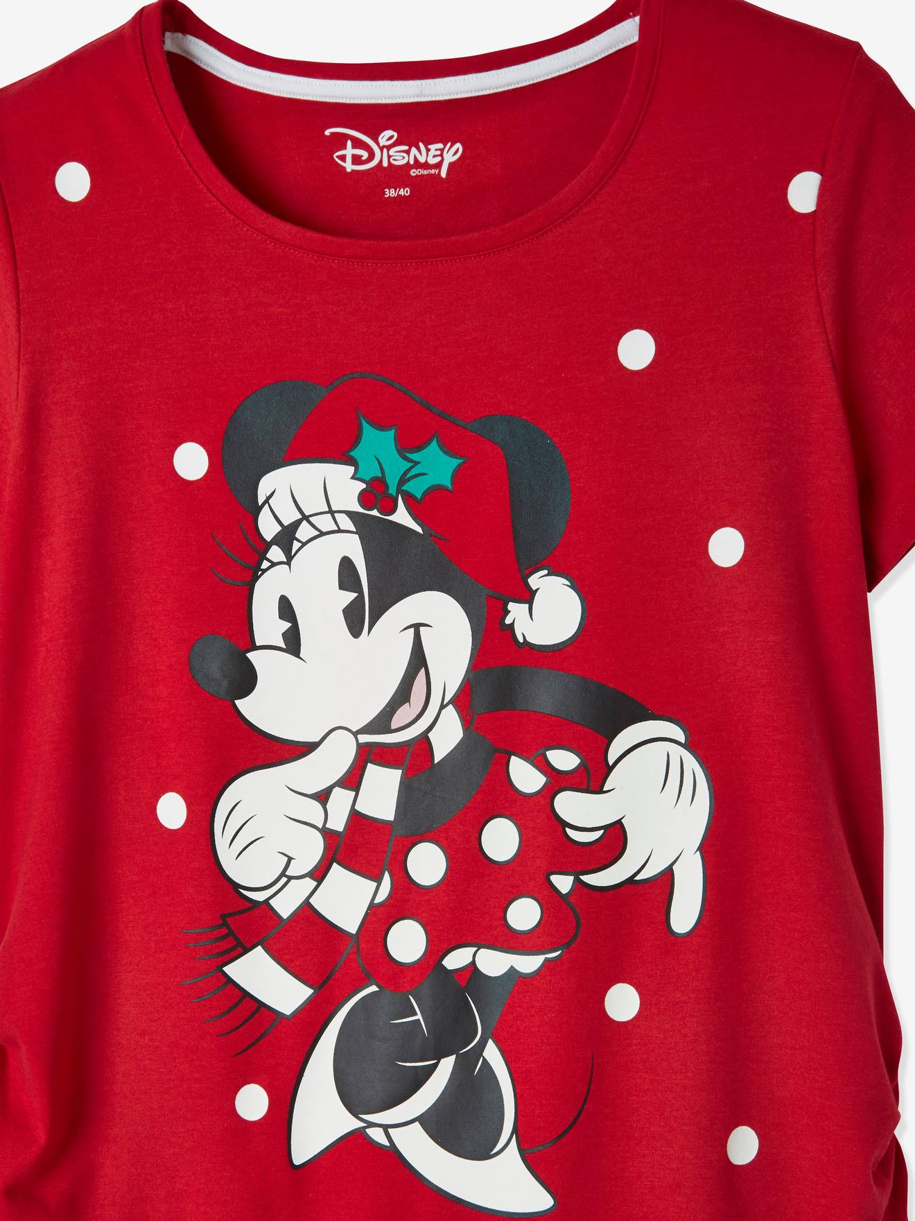 Pijama de maternidade DS® Minnie Christmas, tamanho médio, vermelho, liso