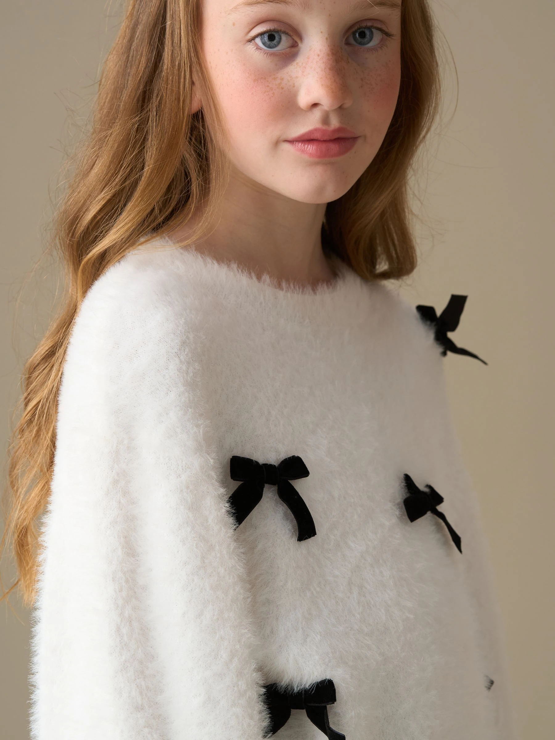 Angel & Rocket Mia Velvet Bow Eyelash Jumper