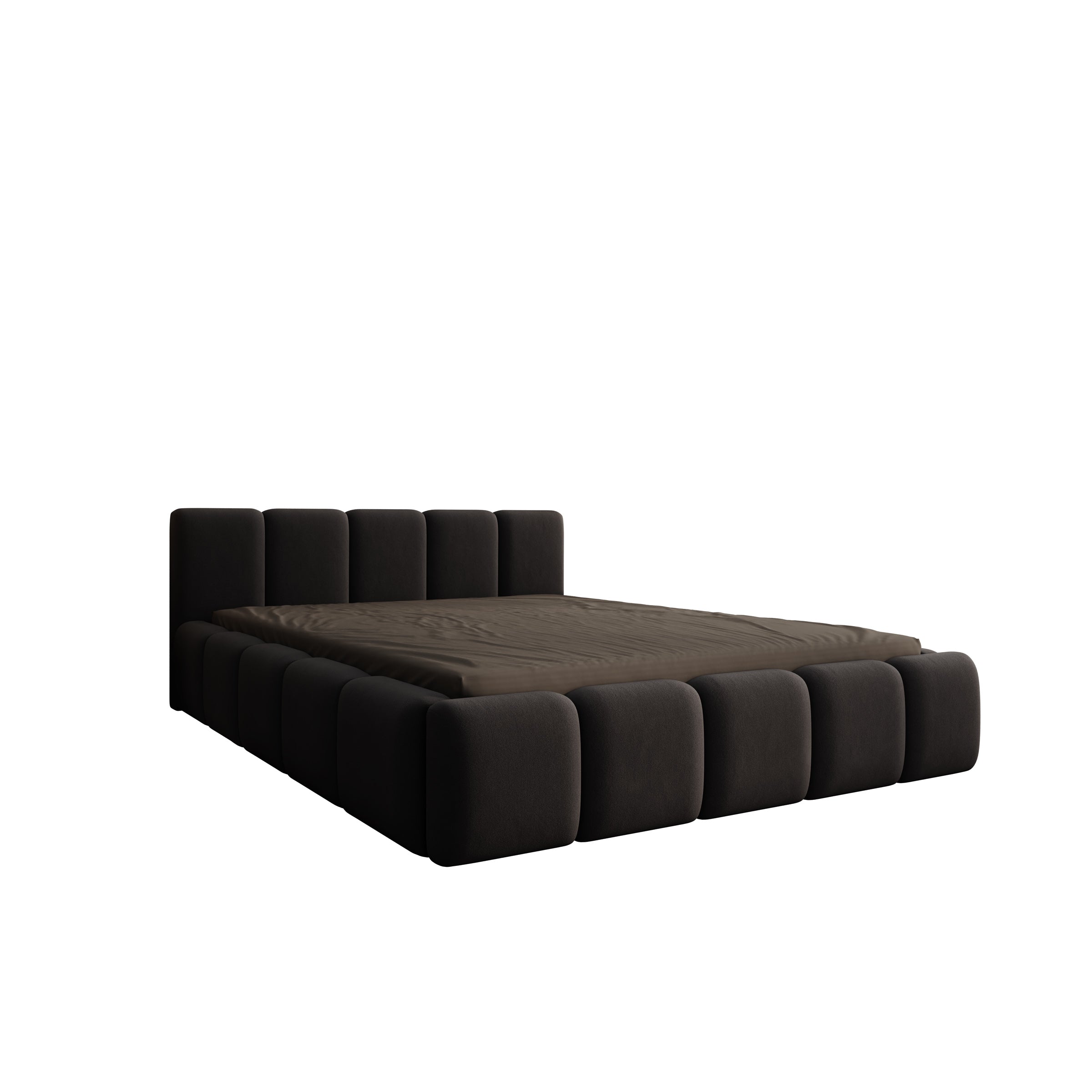 Karisma - Tweepersoonsbed met opbergruimte - Zwart velvet - 140x200 cm