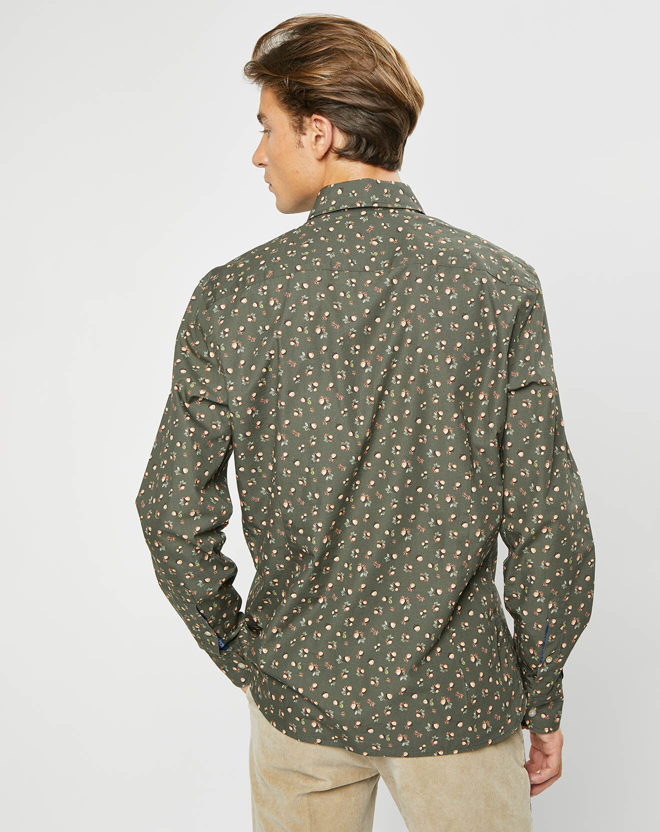 Hackett London Chemise Slim Fit imprimée kaki