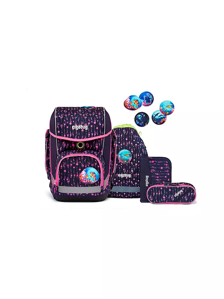 ERGOBAG Schultaschen Set Cubo 5tlg Bärmuda Viereck lila