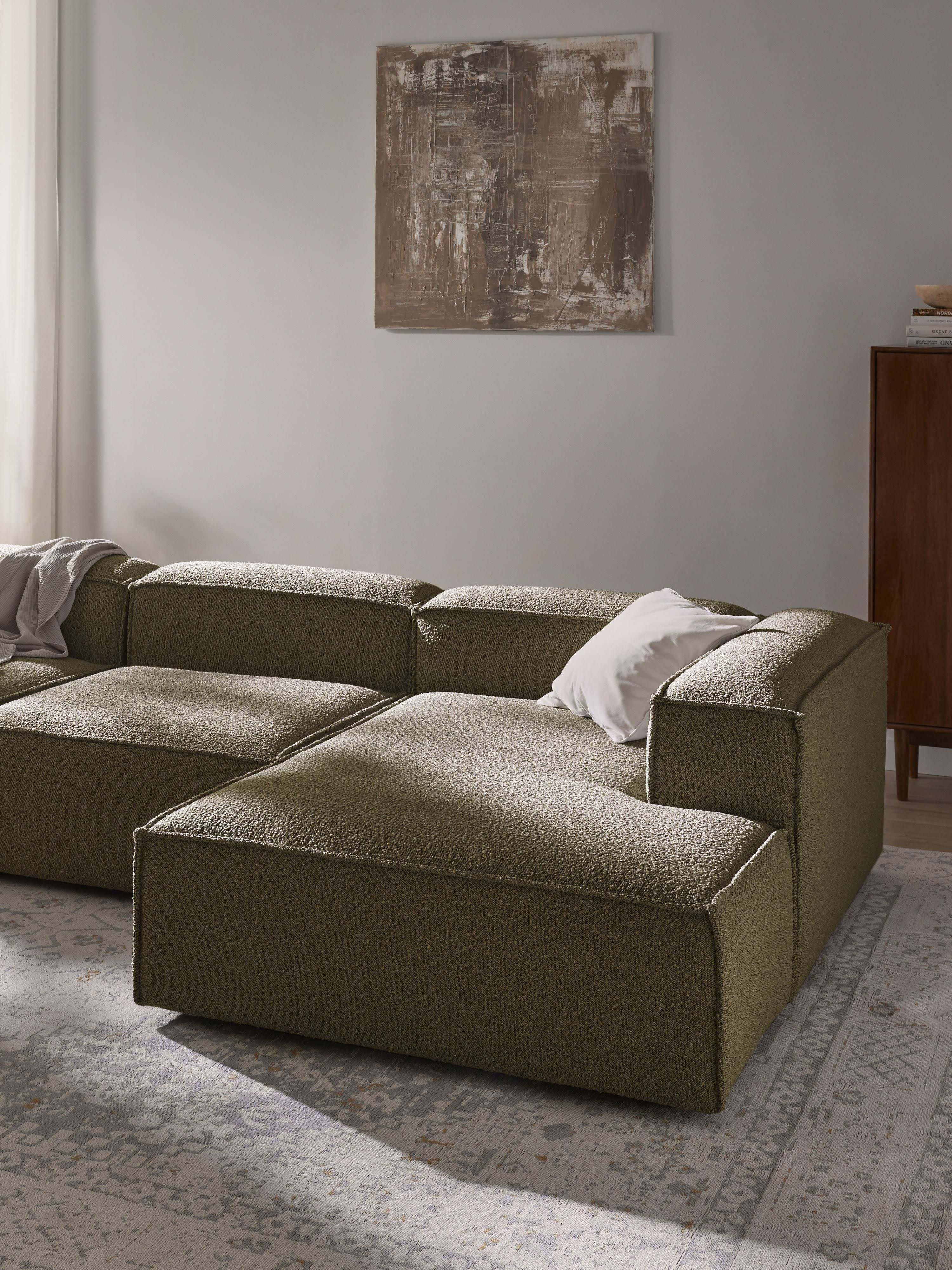 Bouclé modulaire hoekbank Lennon (4-zits)