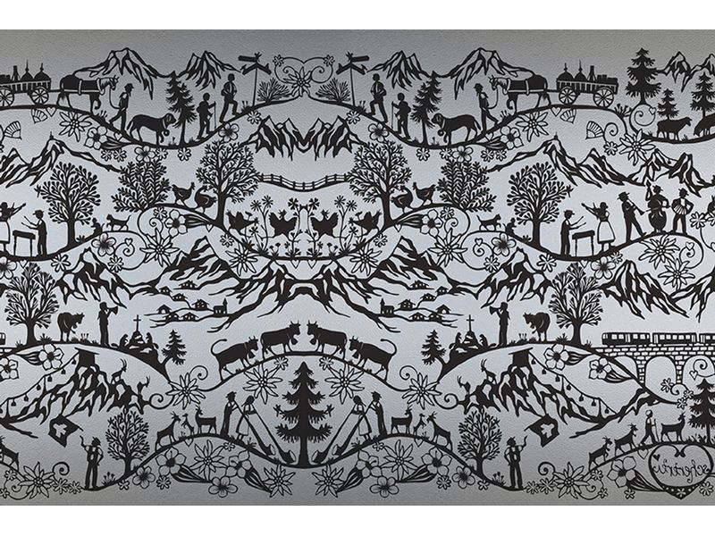 Hubatka Fensterfolie Swissness 46 x 150 cm, Schwarz Statische Vinylfolie für Fenster