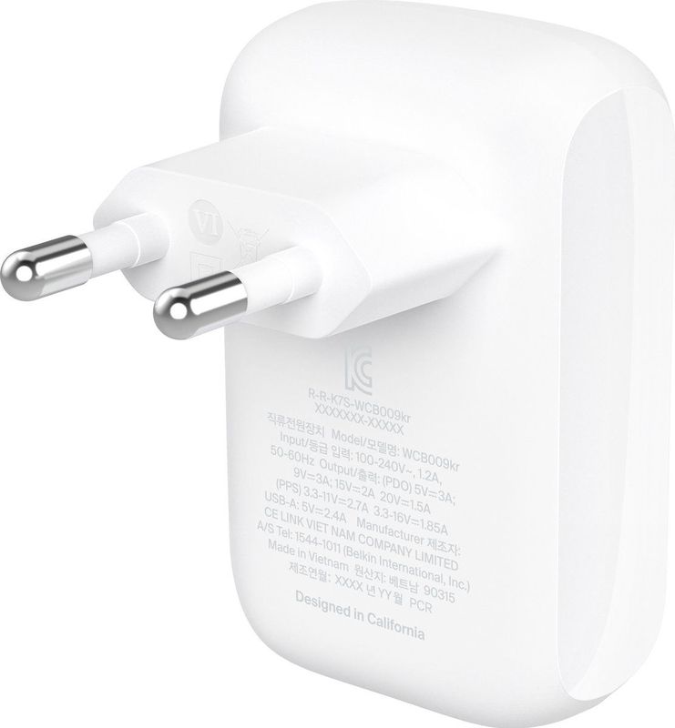 Belkin - Boost Charge - 42W Dual Port Wandlader - Wit - USB-C en USB-A