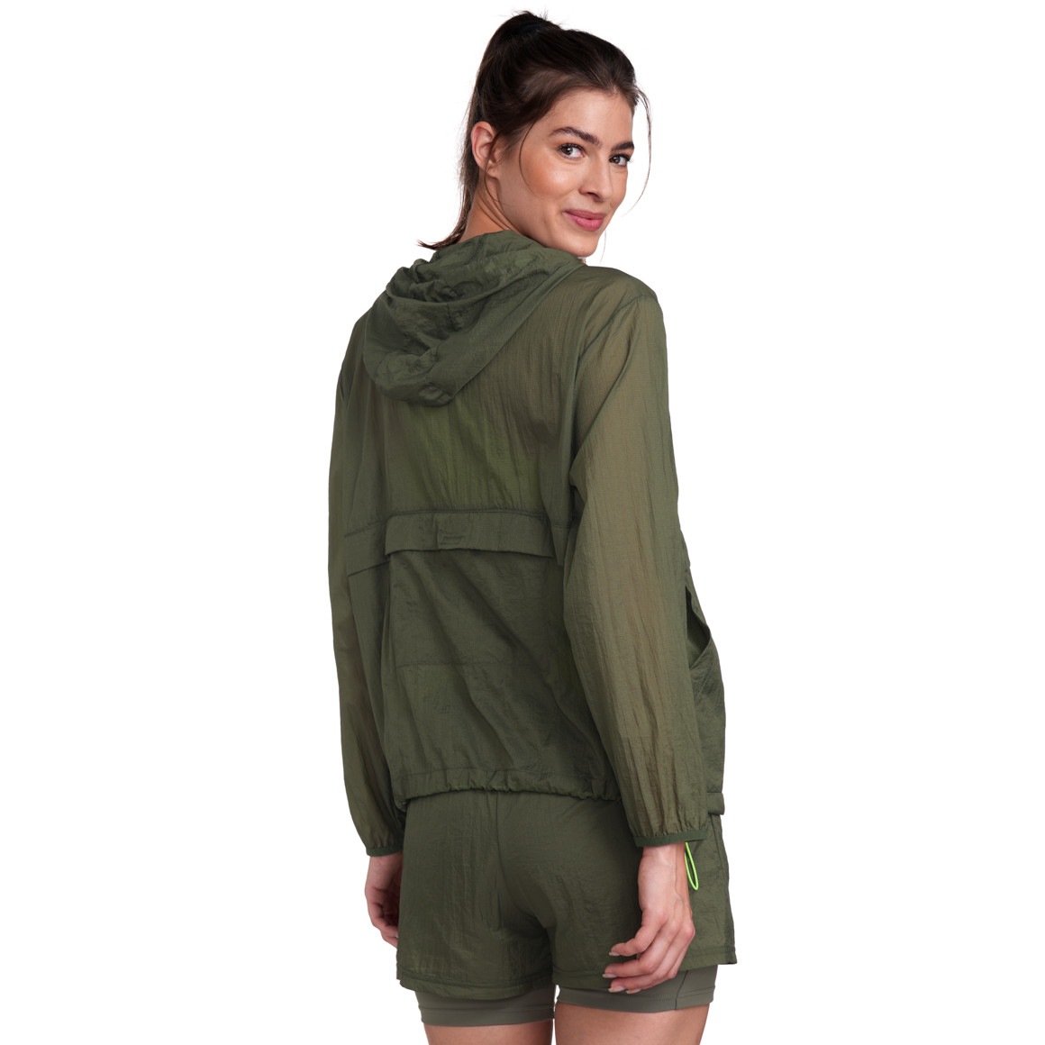 Gina Sports Damen Sport-Jacke mit Kapuze dunkelgrün