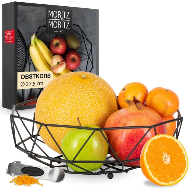 Moritz & Moritz - Obstkorb - Metall - schwarz - ca. 27,5 cm